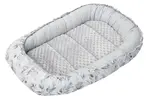 Medi Partners Baby cocoon/nest – Deer in leaves + gray Minky