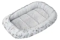 Medi Partners Baby cocoon/nest – Deer in leaves + gray Minky