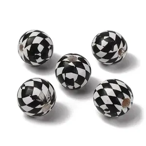 Halloween Spray Painted Schima Wood European Beads