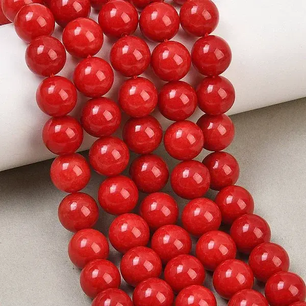 Dyed Natural White Jade Beads Strands