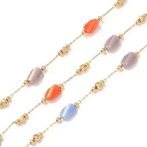 Brass & Glass Beaded Chain