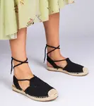 Gemre Black flat heel espadrille sandals Relis