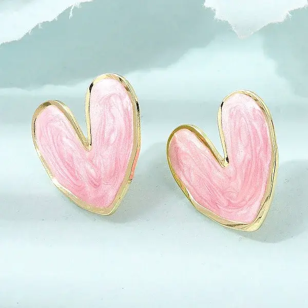 Brass Enamel Stud Earrings