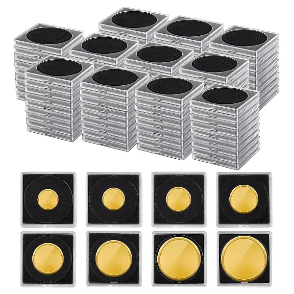 200Pcs Square Plastic Coin Holder Storage Box
