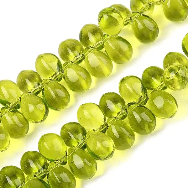 Baking Paint Transparent Glass Beads Strands