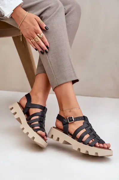 Lewski Shoes Kožené dámské sandály Zazoo 3695 černé