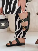 Dámské černé pantofle s lháry