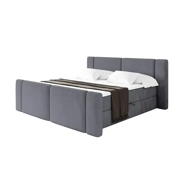 ALTDECOR POSTEL boxspring s matrací H3 - EVON Zanozek - 180x200 cm Tmavě šedá