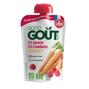 Good Gout BIO Mrkev s malinami 4m+ kapsička 120 g