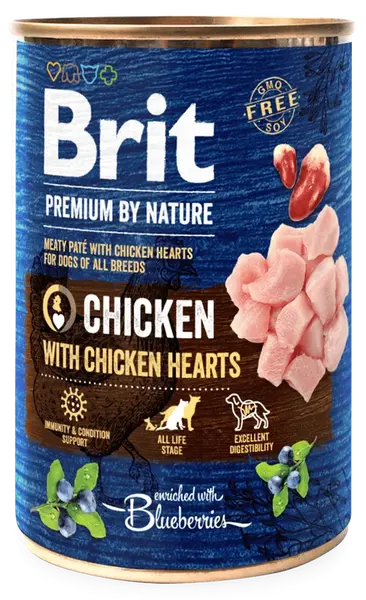 Konzerva Brit Premium by Nature Chicken with Hearts 400g