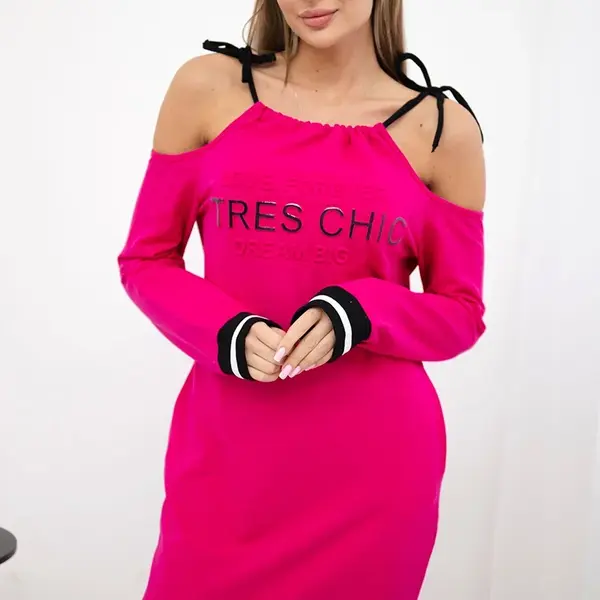 Šaty Tres Chic fuchsiové