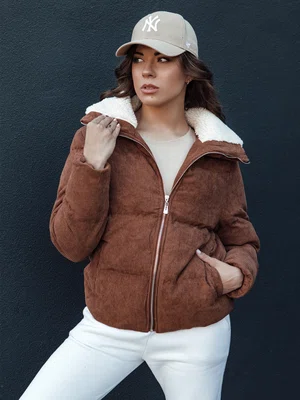 Kurtka damska zimowa TRENDYGLAM brązowa Dstreet
