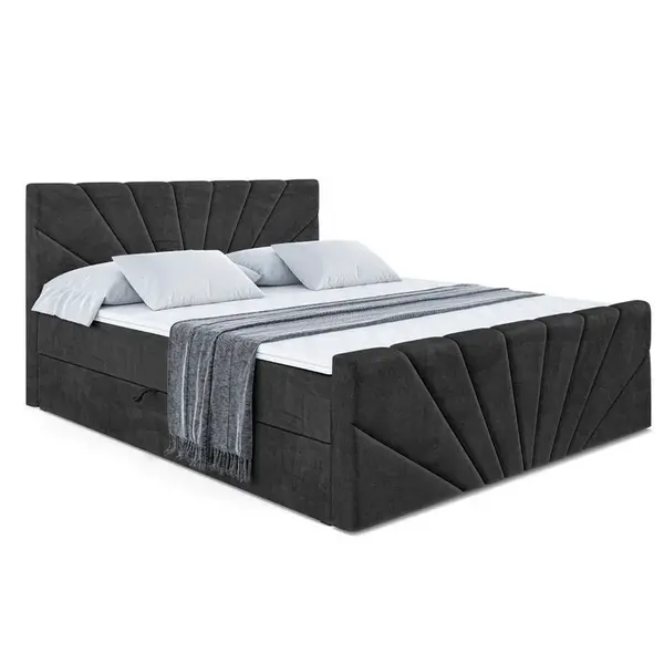 ALTDECOR AMERICKÁ postel MILTIO-Z – 140 × 200 cm – H4 – černá
