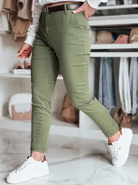 Dámské slim fit kalhoty LINESKA khaki