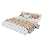 Redom POSTEL 160/200 cm s LED osvětlením, nízké provedení, PU a MDF, Bílá