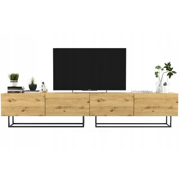 Meble Lindner SADA 2 TV stolků Enjoy Dub Artisan 240 cm s kovovým rámem
