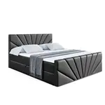 ALTDECOR AMERICKÁ postel MILTIO-Z – 180 × 200 cm – H3 – vysoce lesklá černá