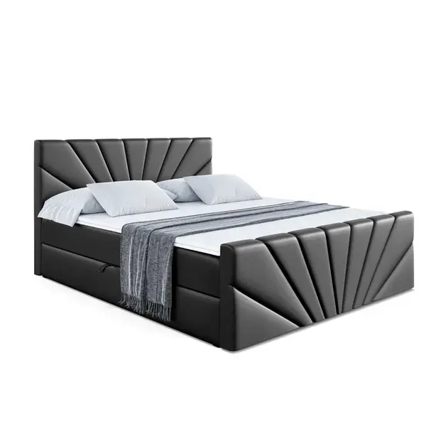 ALTDECOR AMERICKÁ postel MILTIO-Z – 180 × 200 cm – H3 – vysoce lesklá černá