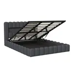 SHOPENTRA ČALOUNĚNÁ postel 140x200 šedá len LED