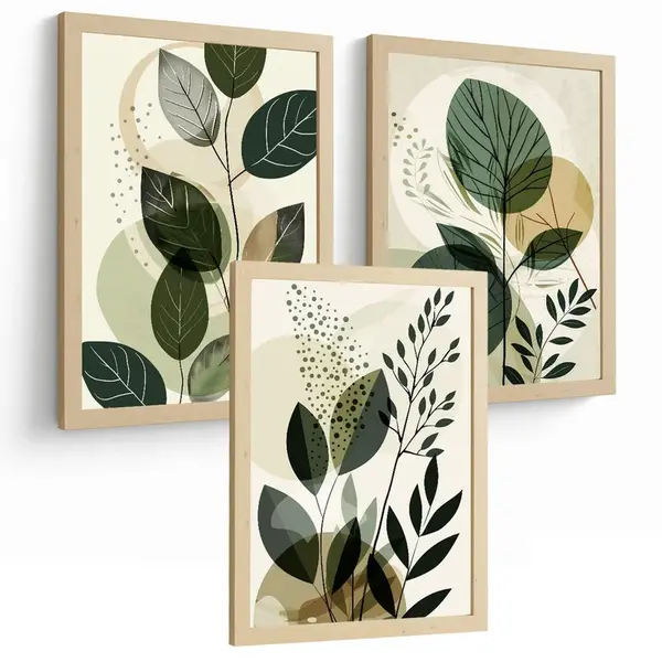 Nacnic PLAKAT Sada 3 Green Botanica A4 bez rámu