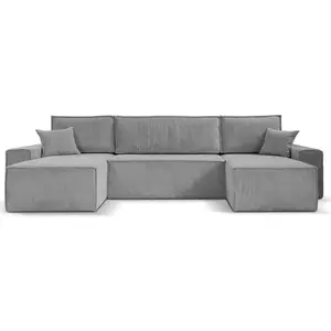 Beautysofa SEDACÍ SOUPRAVA Hektor U s funkcí spaní, světle šedá