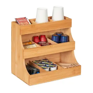 Relaxdays ORGANIZÉR Přírodní bambus 9 přihrádek 26,5 cm