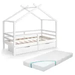 VitaliSpa DOMEČKOVÁ POSTEL Luni Bílá 160 x 80 cm s úložnými boxy a matrací