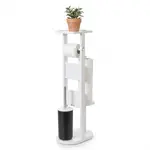 Relaxdays WC-SOUPRAVA bílá bambus s poličkou 80 cm
