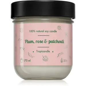Tropicandle Plum, Rose & Patchouli vonná sviečka 170 ml