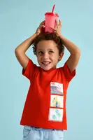 Dětské bavlněné tričko Mayoral červená barva, s potiskem, 3048