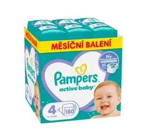 Pampers Active Baby vel. 4 Monthly Pack 9-14 kg dětské pleny 180 ks