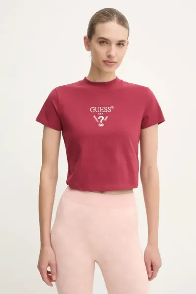 Tričko Guess COLETTE červená barva, V4YI20 KCDH1
