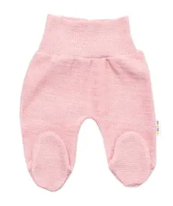 Baby Nellys Pletené kojenecké polodupačky Hand Made, růžové, vel. 56