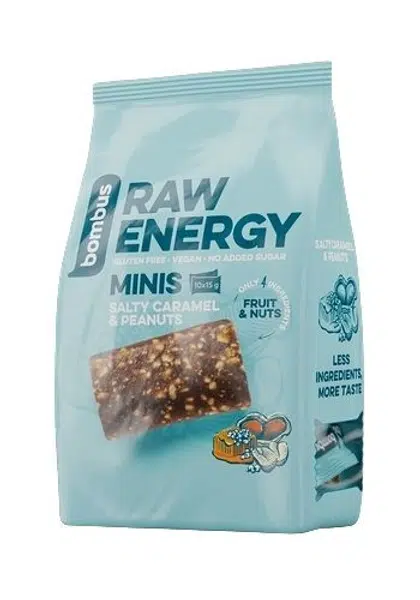 Bombus Raw Energy Minis Salty caramel & peanuts 10x15 g
