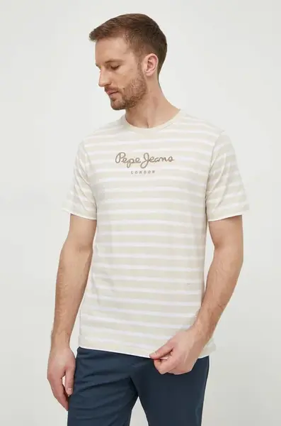 Bavlněné tričko Pepe Jeans STRIPED EGGO