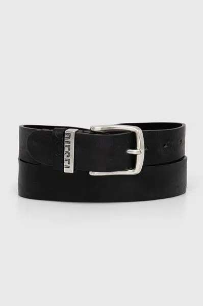 Kožený pásek Diesel B-VISIBLE BELT pánský, černá barva, X08506.PS142