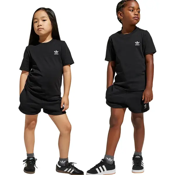 Dětská bavlněná souprava adidas Originals černá barva, JI5842