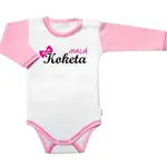 Baby Nellys Body dl. rukáv s vtipným textem, Malá Koketa, vel. 80