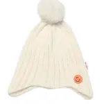 Baby Nellys Zimní čepice s bambulí Smile, smetanová,48-54 cm