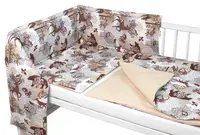 Baby Nellys Mantinel s povlečením, 3dílná sada Wild animals, hnědé, 120x90cm