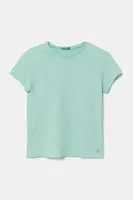 Dětské bavlněné tričko United Colors of Benetton tyrkysová barva, 3I1XC109V