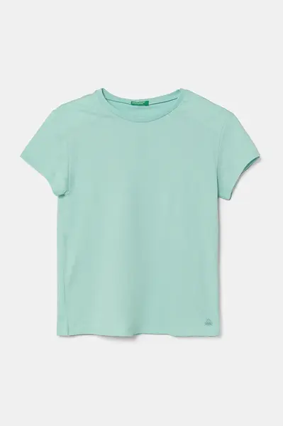 Dětské bavlněné tričko United Colors of Benetton tyrkysová barva, 3I1XC109V