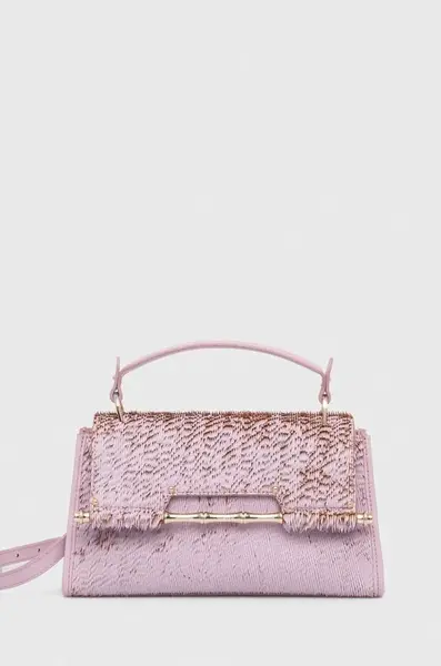 Kožená kabelka Guess IRIS fialová barva, HWALLA L3280