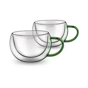 LAMART LT9112 Vaso sklenice cappuccino 270 ml 2 ks zelené