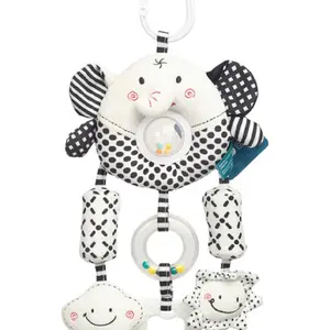 SENSILLO Kontrastní závěsná plyšová hračka nejen na cesty black&white - Sloník