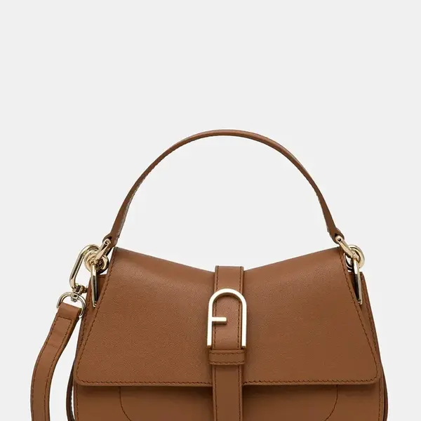 Kožená kabelka Furla hnědá barva, WB01032.BX2045.RY000
