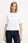 Bavlněné tričko Armani Exchange dámské, bílá barva, XW001364 AF15085