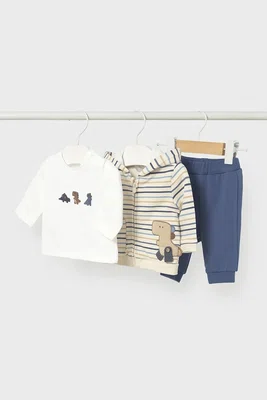 Kojenecká tepláková souprava Mayoral Newborn 3-pack tmavomodrá barva, 2623