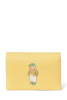 Kožená peněženka Polo Ralph Lauren dámská, žlutá barva, 427971201