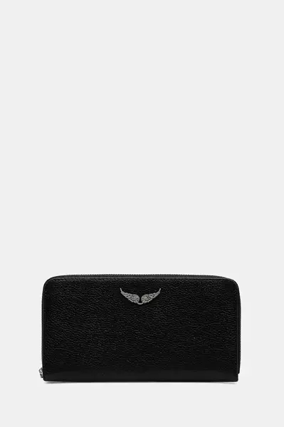 Kožená peněženka ZADIG&VOLTAIRE dámská, černá barva, LWSG03667